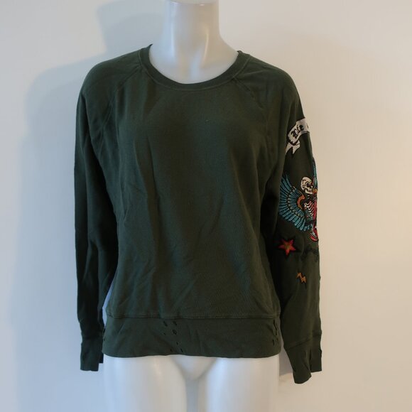 Womens Zadig & Voltaire Dark Green Multicolor Skeleton Graphic Sweatshirt Top M - Picture 6 of 16